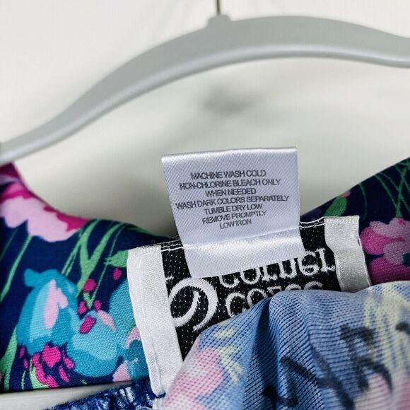 Cozee Corner Size Medium Floral Print Nightgown Sleep Dress Navy Blue - Picture 5 of 5